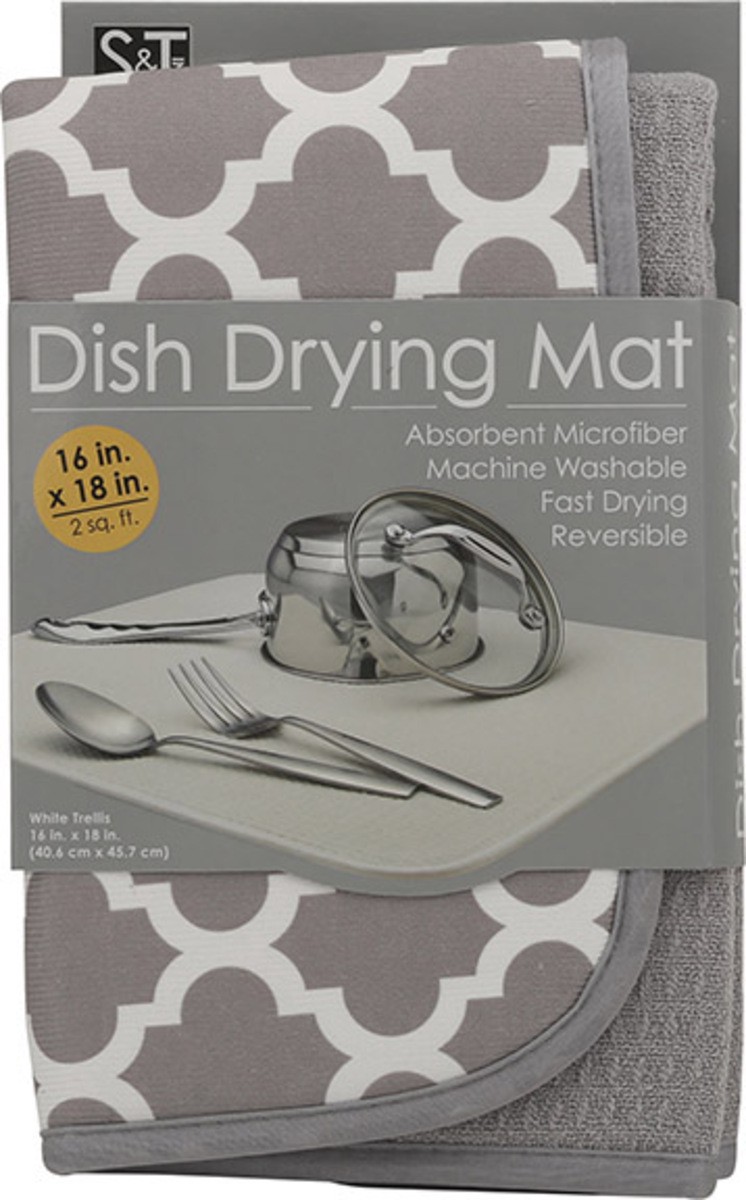 slide 7 of 9, S&T Inc. 16 in x 18 in White Trellis Dish Drying Mat 1 ea, 1 ct