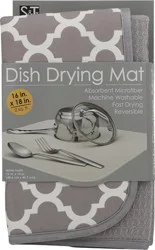 S&T Inc. 16 in x 18 in White Trellis Dish Drying Mat 1 ea
