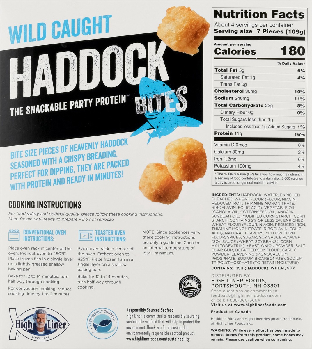 slide 4 of 9, High Liner Wild Caught Breaded Haddock Bites, 16 oz