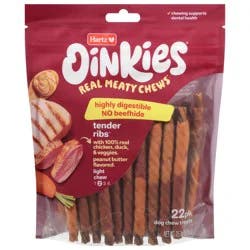 Oinkies Tender Ribs Dog Chew Treats 22 Each