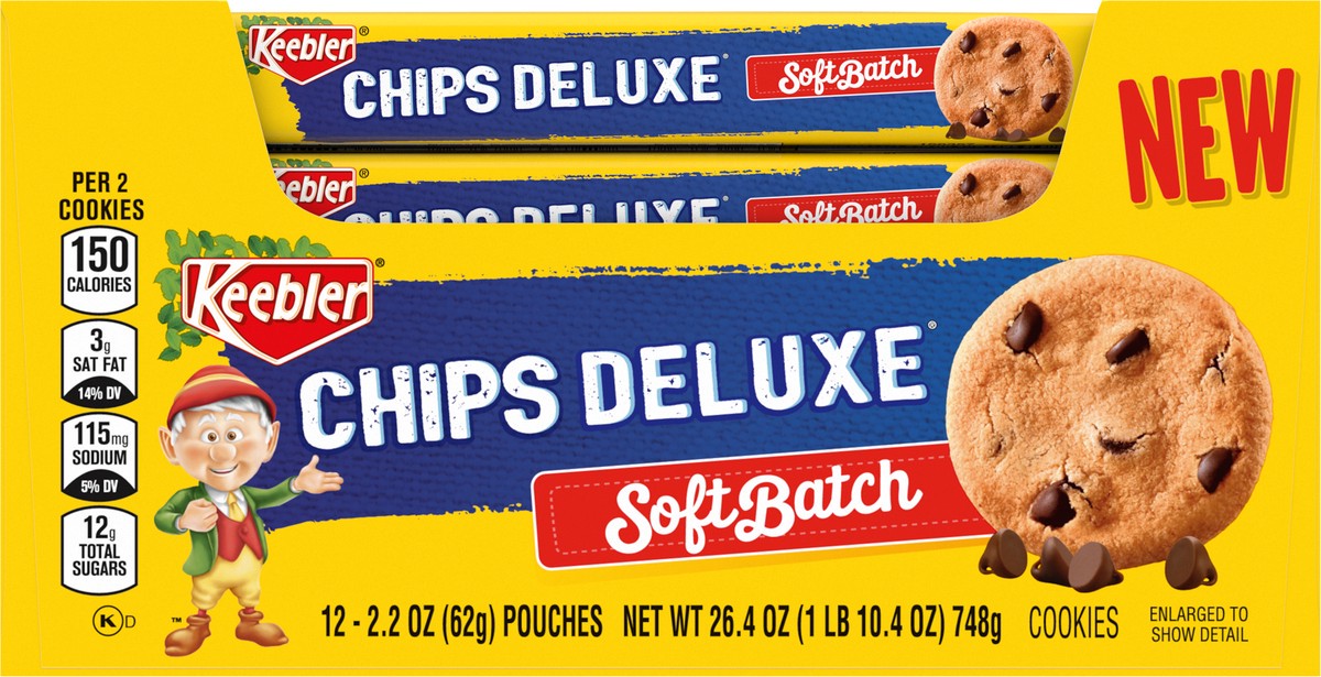 slide 12 of 13, Keebler Soft Batch Chocolate Chip Cookies 12 - 2.2 oz Pouches, 12 ct