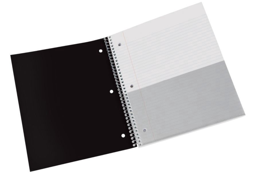 slide 3 of 3, Office Depot Brand Stellar Poly Notebook, 8 1/2" X 11", 3 Subject, College Ruled, 300 Pages (150 Sheets), Black, 150 ct
