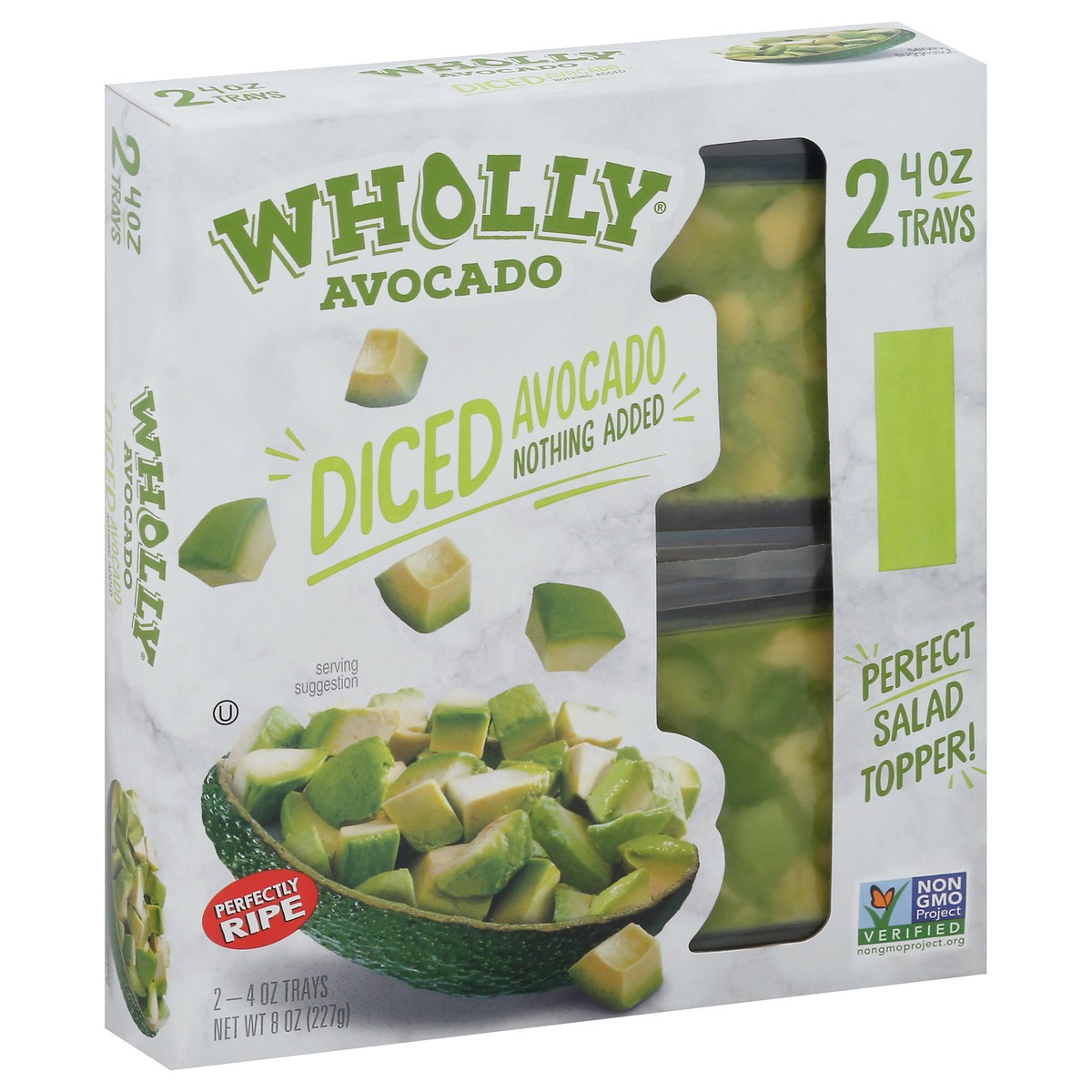 slide 1 of 9, Wholly Avocado Perfectly Ripe Diced Avocado 2 - 4 oz Trays, 8 oz