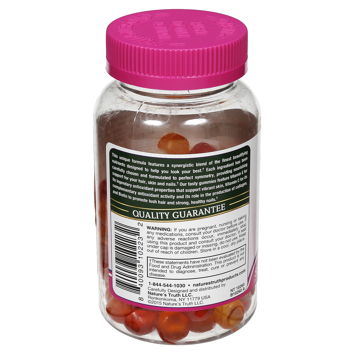 slide 2 of 3, Nature's Truth Hair, Skin & Nails Gummies 2500 mcg, 80 ct