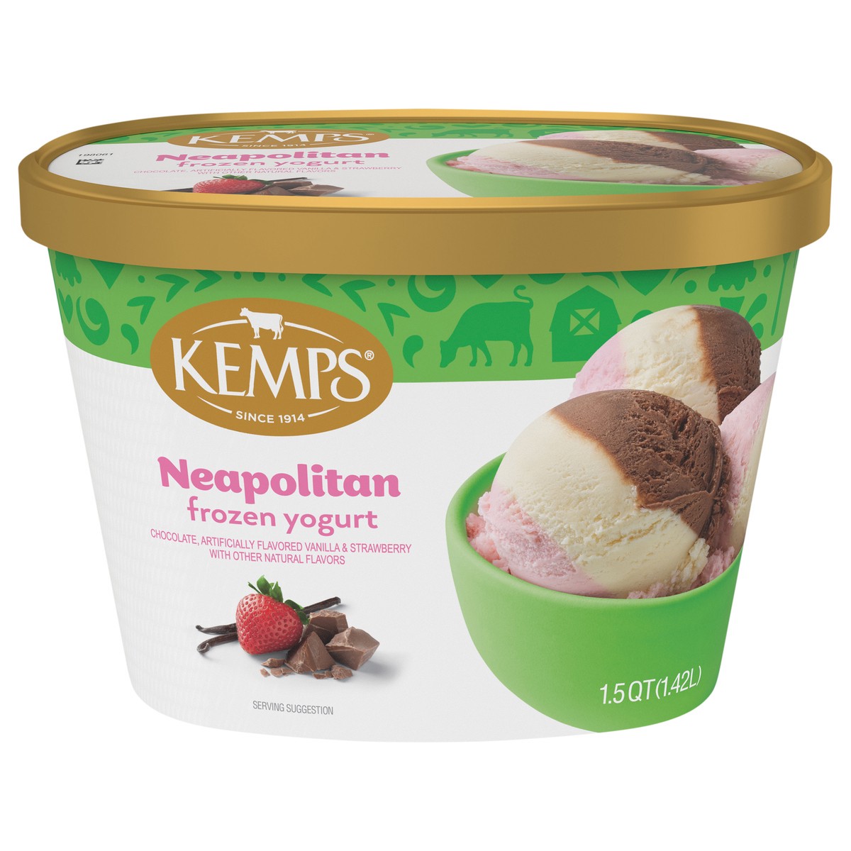 slide 1 of 4, Kemps Neapolitan Frozen Yogurt 1.5 Quart, 1.5 qt