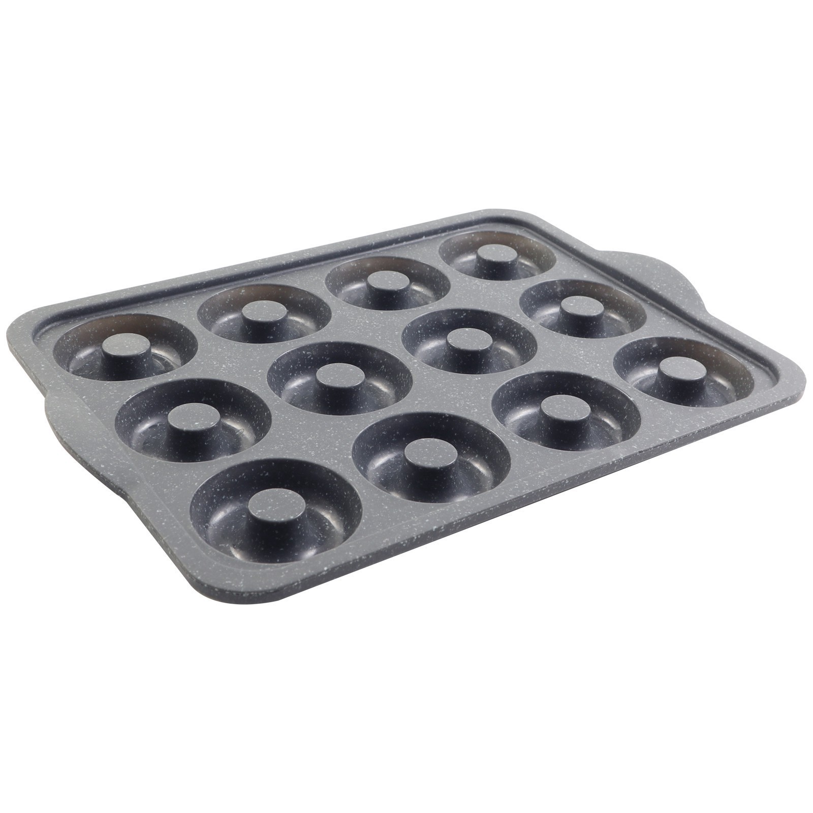 slide 5 of 5, 12-Cavity Metal-Reinforced Silicone Mini Donut Pan By Celebrate It, 9.88 in x 13.90 in x 1.34 in