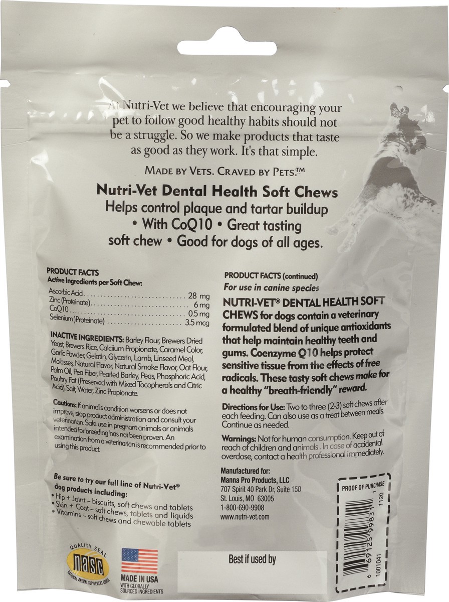 slide 8 of 13, Nutri-Vet Dental Health Natural Hickory Smoke Flavor Soft Chews for Dogs 70 ea, 70 ct