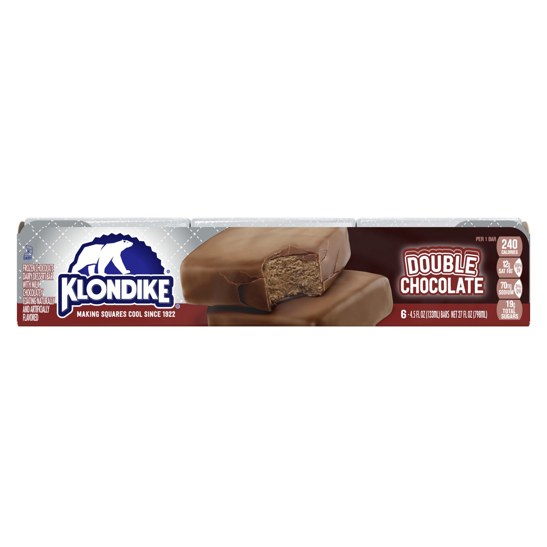 slide 2 of 4, Klondike Frozen Dairy Dessert Bars Double Chocolate, 4.5 fl oz, 6 Count, 4.50 fl oz