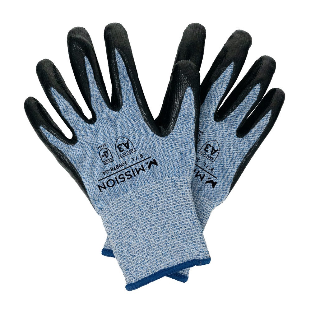 slide 1 of 1, Mission Cool-Tech Work Gloves- Blue, LG