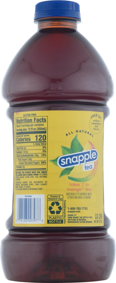 slide 13 of 13, Snapple Takes 2 to Mango Tea 64 fl oz Bottle, 64 fl oz