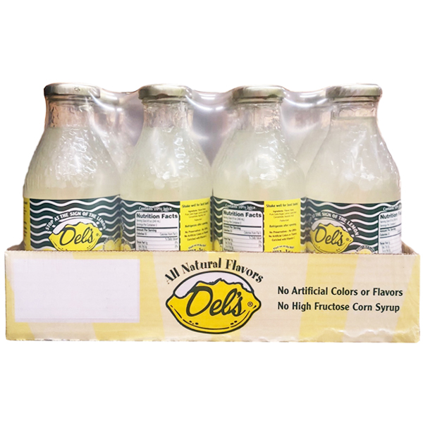 slide 1 of 1, Del's Dels All Natrual Lemonade - 12 ct; 16 fl oz, 12 ct; 16 fl oz