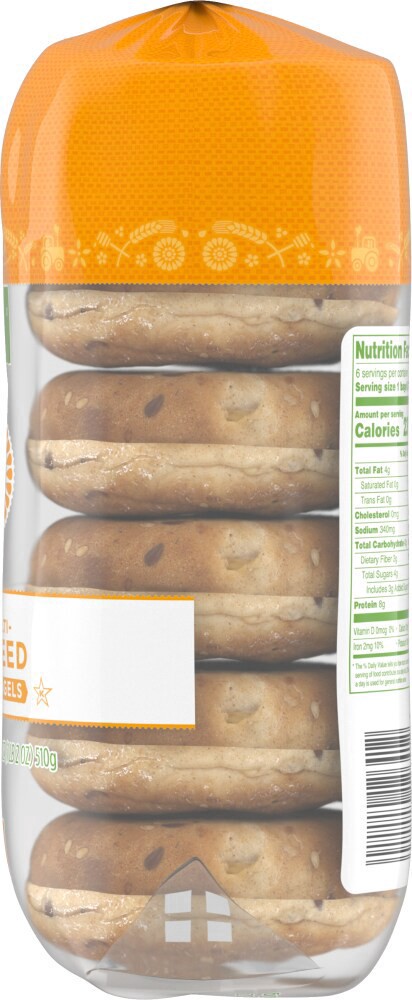 slide 3 of 5, Simple Truth Organic Multi Seed Bagel, 6 ct