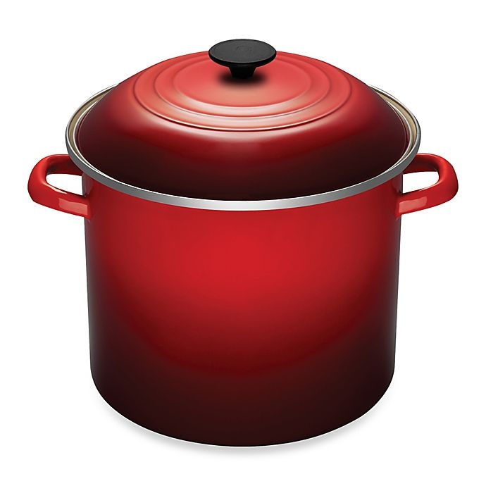 slide 1 of 1, Le Creuset Stock Pot - Red, 12 qt