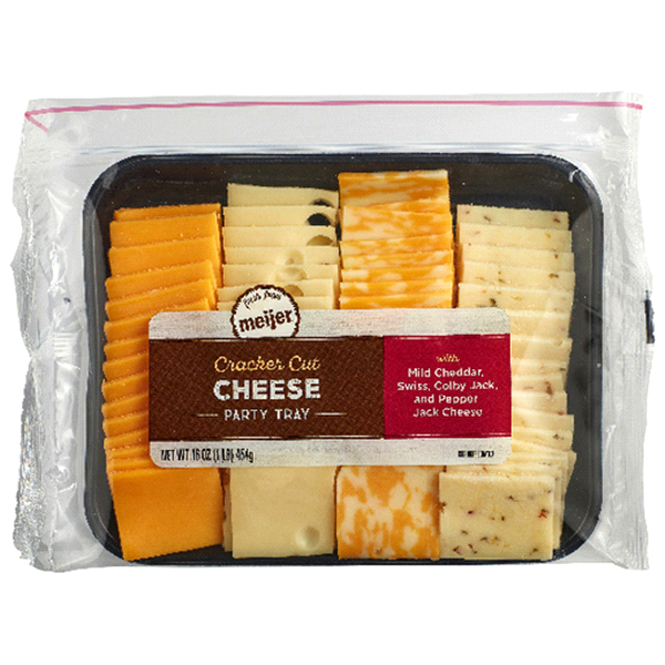slide 1 of 1, Meijer Cracker Cut Cheese Tray, 16 oz