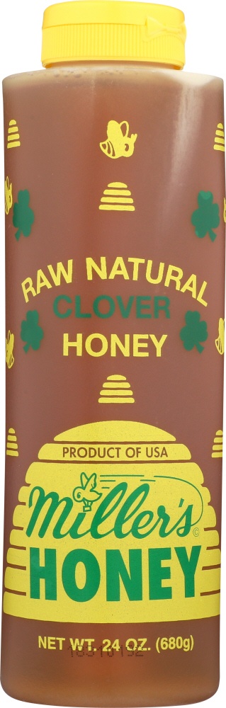 slide 1 of 1, Miller Clover Squeeze Honey, 24 oz