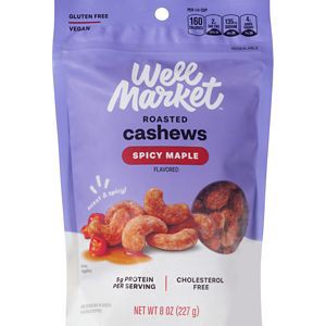 slide 1 of 1, WELL MARKET Wm Spicy Maple Cashews, 8 oz