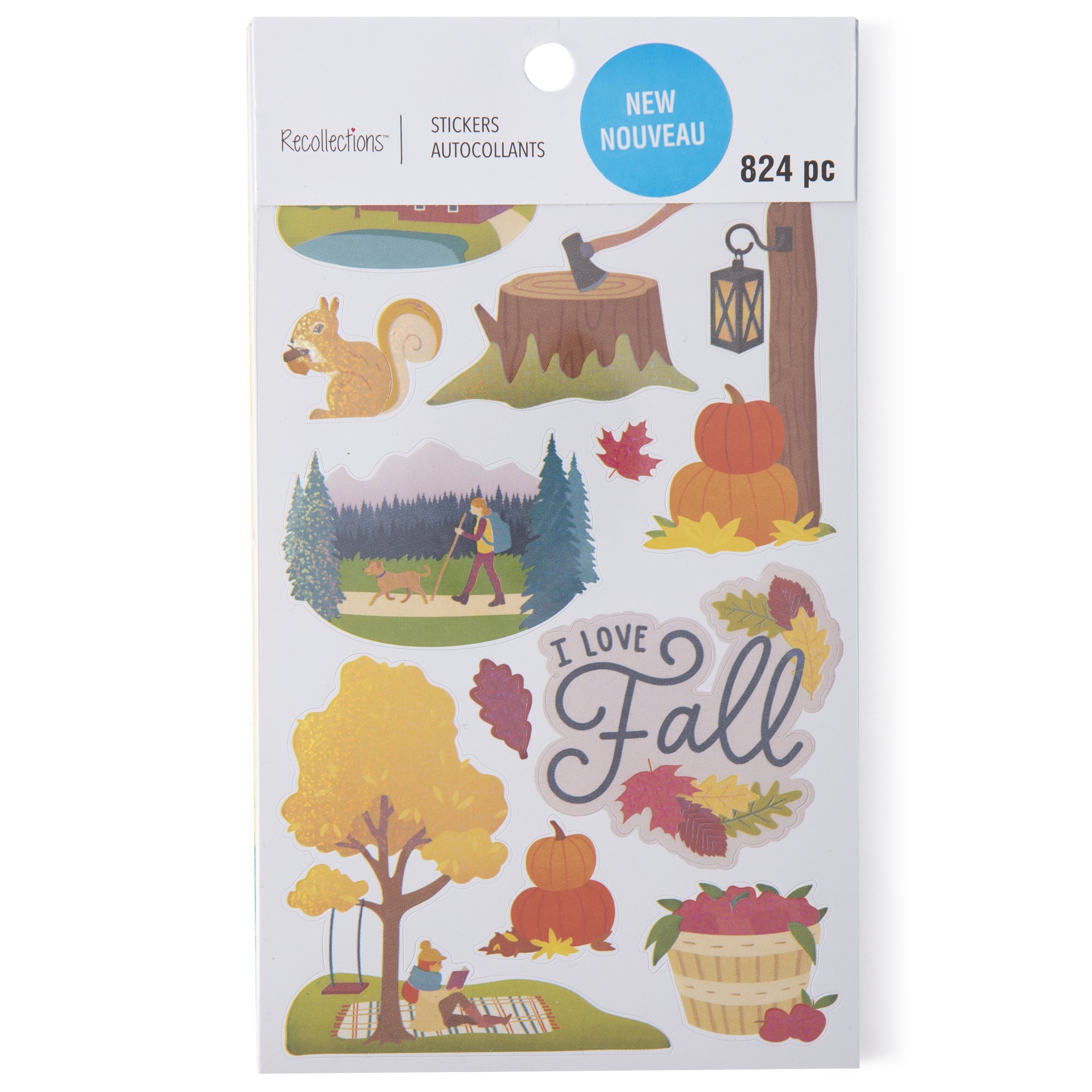 slide 2 of 4, Fall Stickers By Recollections, 3.75 in x 6.75 in