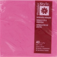 slide 1 of 1, Premier Stylz Hot Pink Beverage Napkins, 40 ct