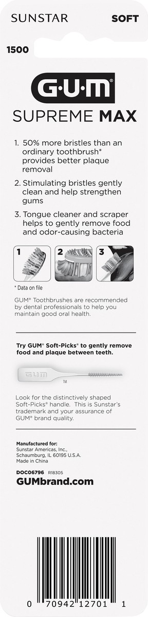 slide 2 of 3, G-U-M Supreme Max Soft Toothbrushes 2 ea, 2 ct