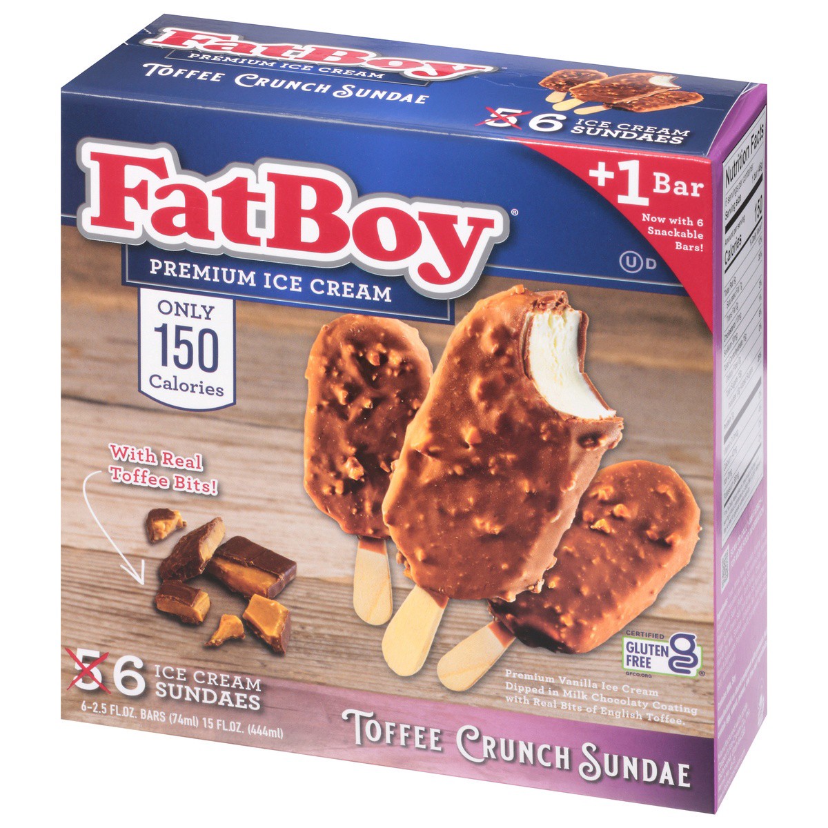 slide 6 of 9, Fat Boy Toffee Crunch Sundae Ice Cream Sundaes 6 Ea, 6 ct