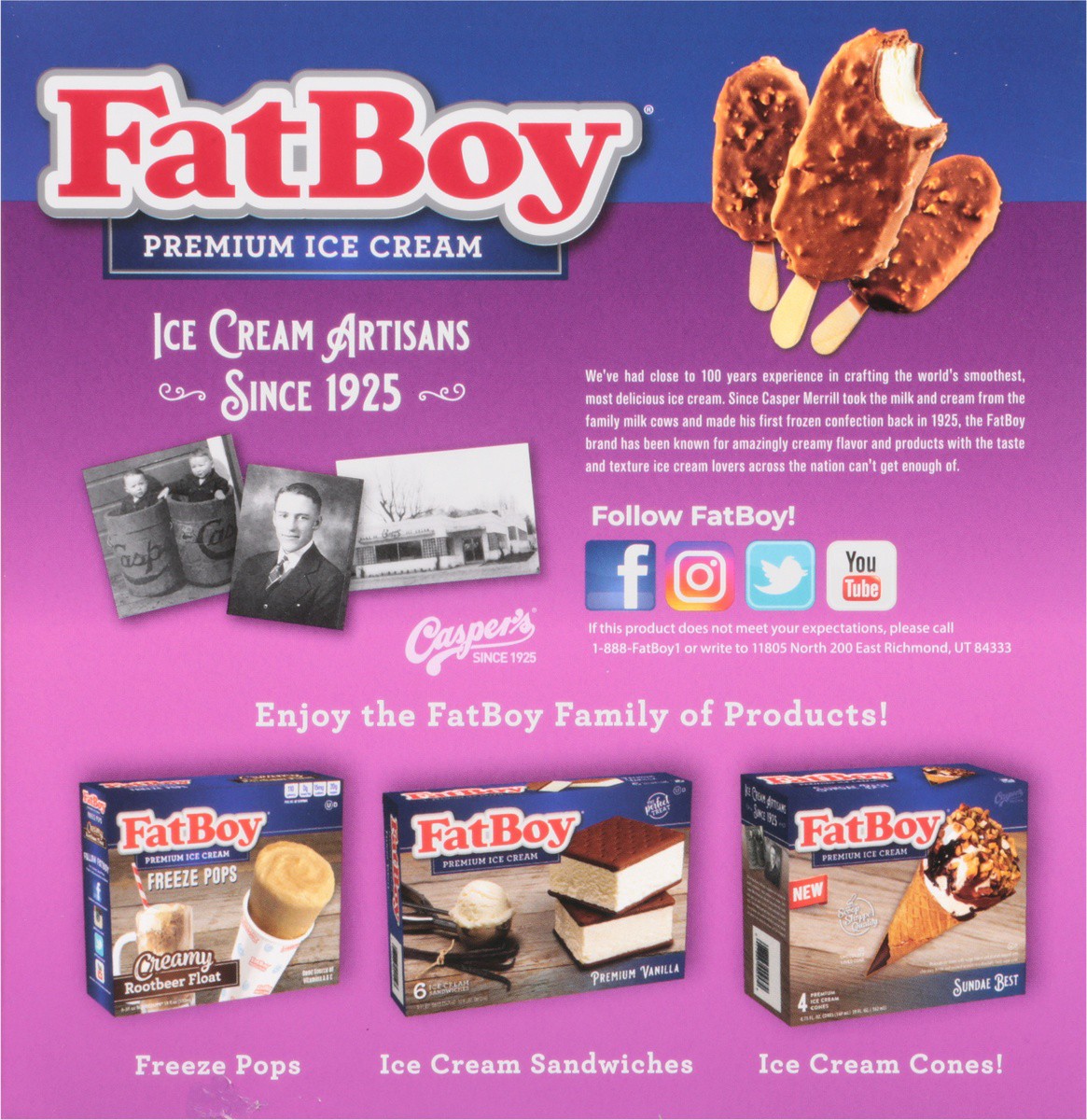 Fat Boy Premium Toffee Crunch Sundae Ice Cream Sundaes 6 2.5 fl oz