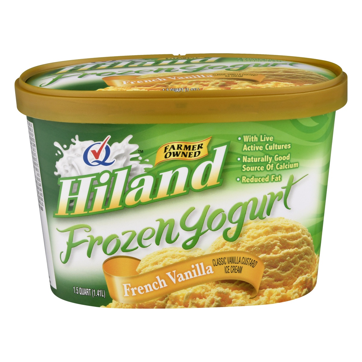 slide 1 of 10, Hiland Dairy Frozen Yogurt French Vanilla, 48 oz