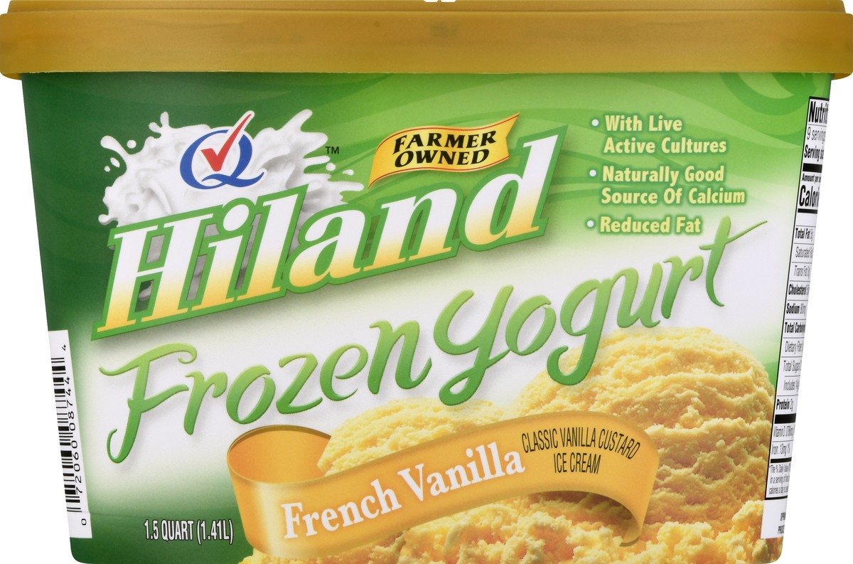 slide 9 of 13, Hiland Dairy French Vanilla Frozen Yogurt 1.5 qt, 1.5 qt