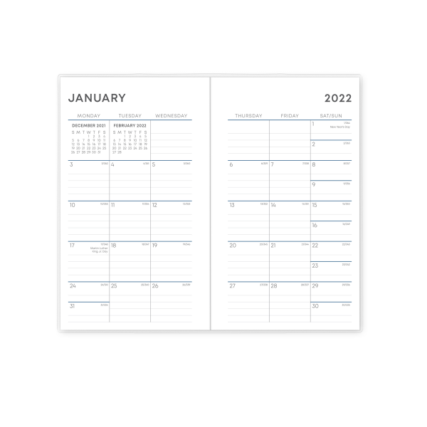 slide 2 of 4, Blue Sky Clear Monthly Planner, 3-5/8'' X 6-1/8'', Erin, January To December 2022, 132847, 1 ct