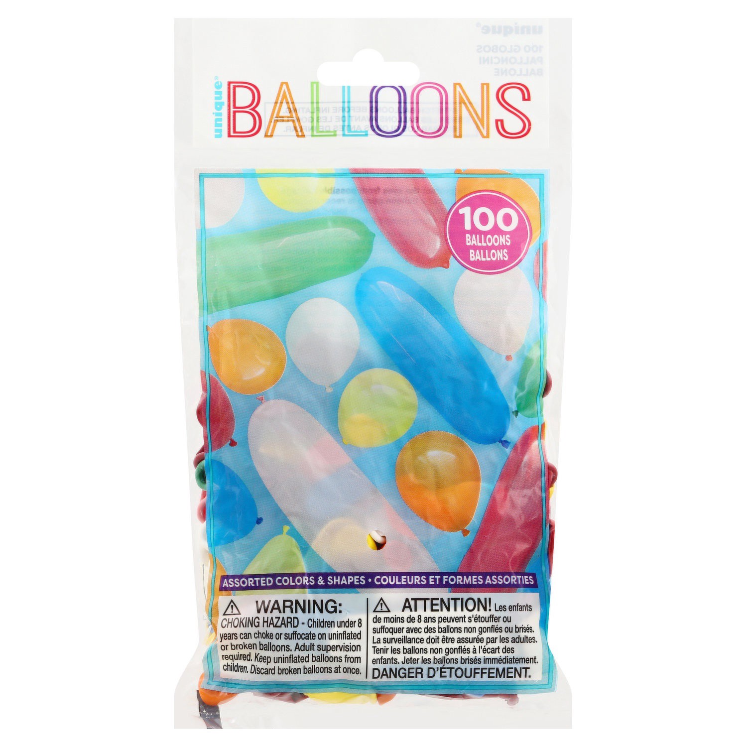 slide 1 of 6, Unique Balloons, 100 ct