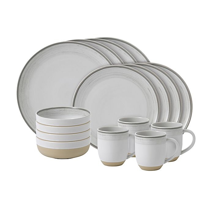 slide 1 of 1, ED Ellen Degeneres Crafted By Royal Doulton Brushed Glaze Dinnerware Set - White, 16 ct