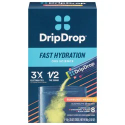 DripDrop Fast Hydration Sunburst Variety Electrolyte Drink Mix 8 - 0.35 oz Sticks