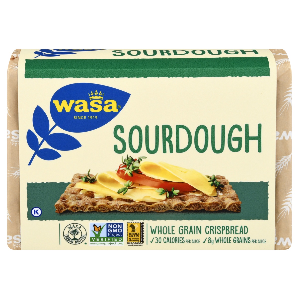 slide 1 of 6, Wasa Sourdough Whole Grain Crispbread Wrapper, 9.7 oz