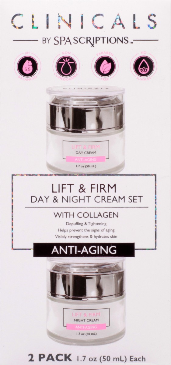 slide 5 of 9, Spascriptions Clinicals Anti-Aging Lift & Firm Day & Night Cream Set with Collagen 2 ea, 2 ct