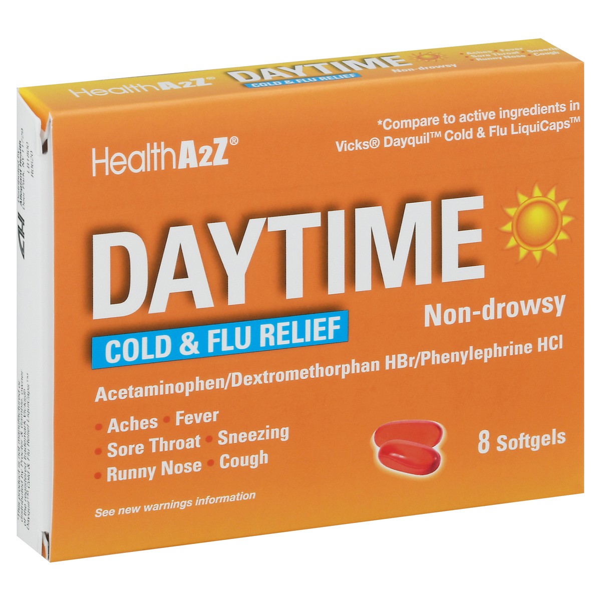 slide 8 of 11, HealthA2Z Softgels Non-Drowsy Daytime Cold & Flu Relief 8 Softgels 8 ea, 8 ct