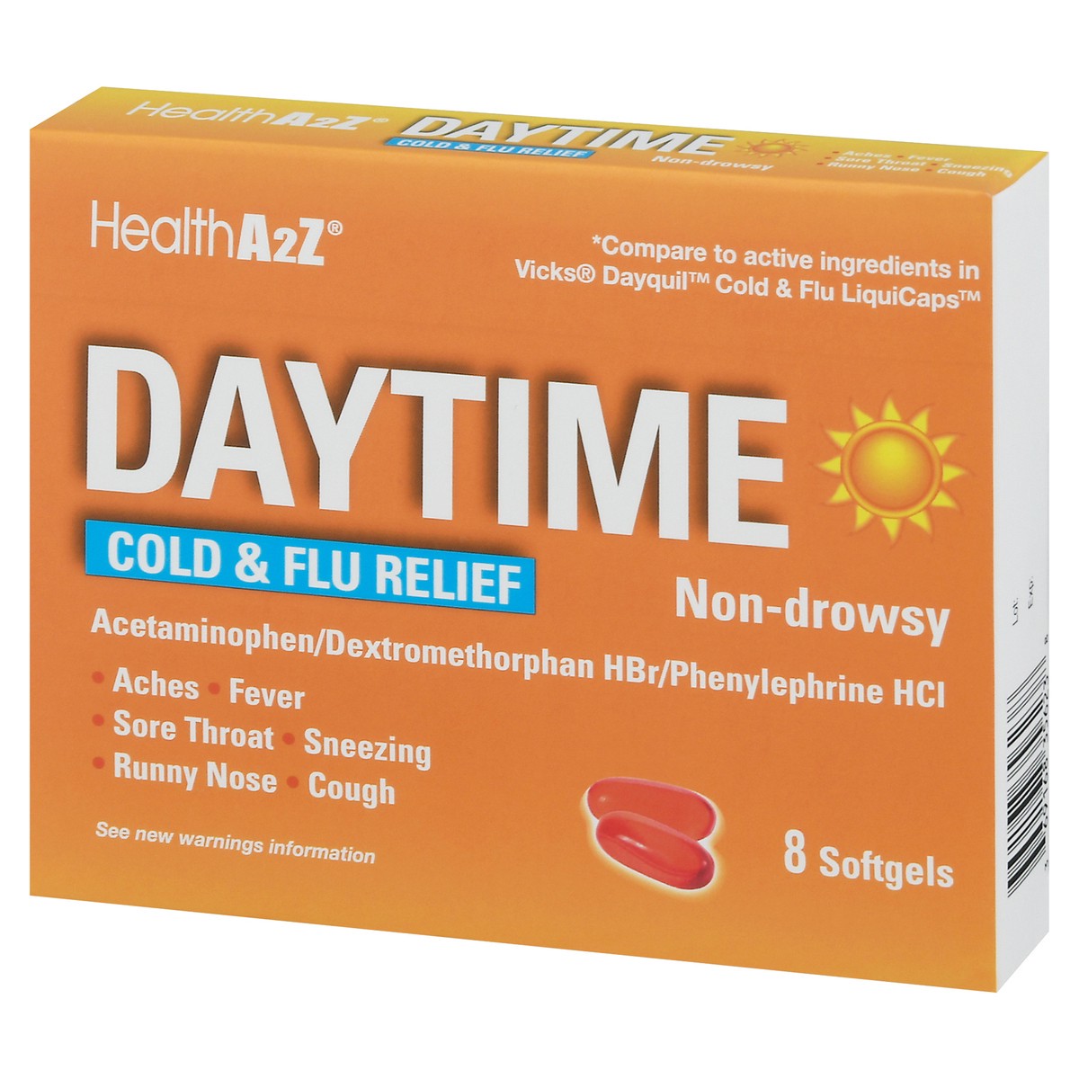 slide 9 of 11, HealthA2Z Softgels Non-Drowsy Daytime Cold & Flu Relief 8 Softgels 8 ea, 8 ct