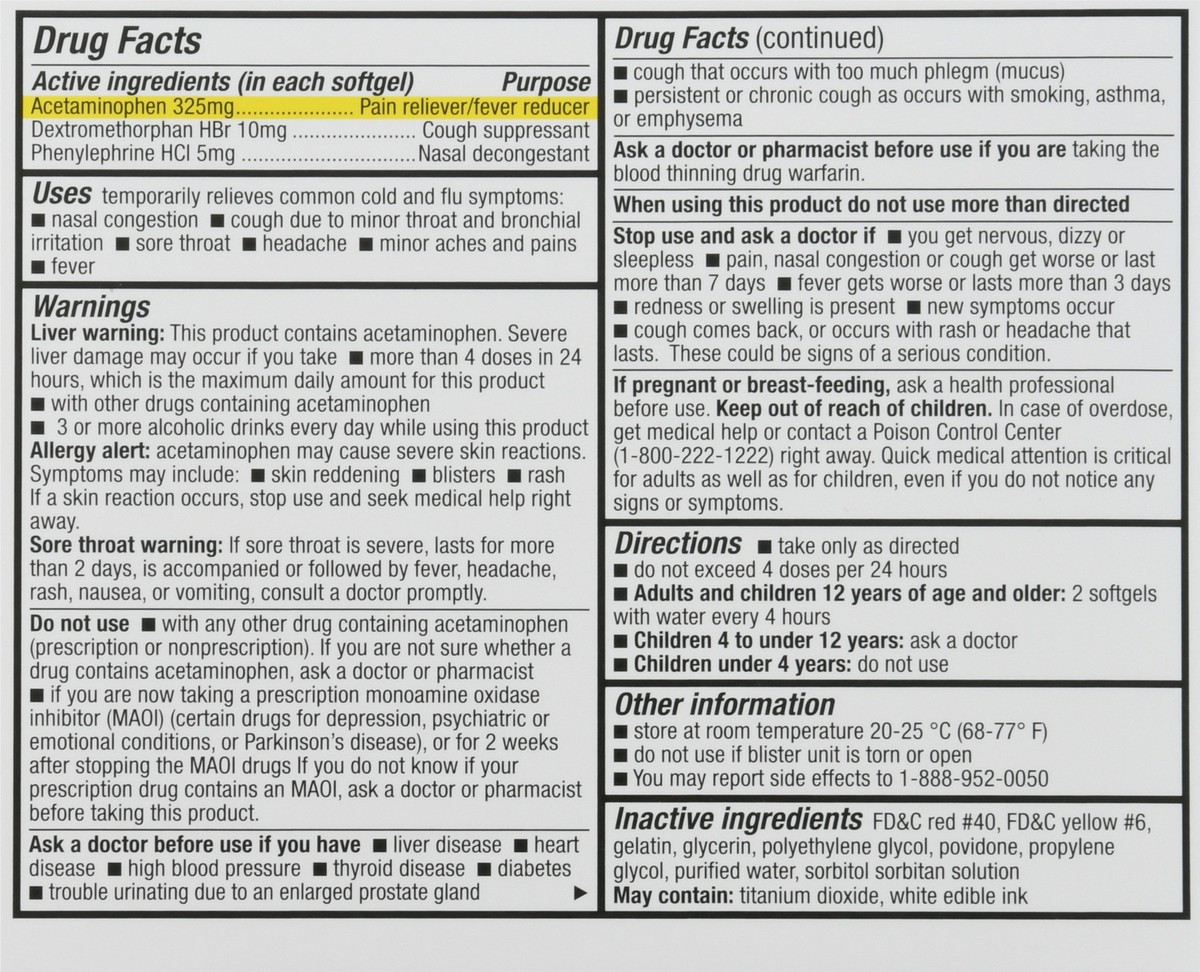 slide 10 of 11, HealthA2Z Softgels Non-Drowsy Daytime Cold & Flu Relief 8 Softgels 8 ea, 8 ct