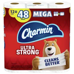 Charmin Ultra Strong Toilet Paper 12 Mega Roll, 264 Sheets Per Roll