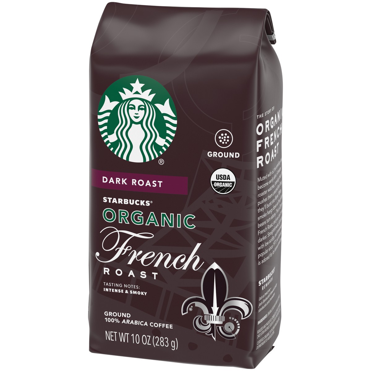 slide 2 of 9, Starbucks Ground Coffee—Dark Roast Coffee—Organic French Roast—100% Arabica—1 bag - 10 oz, 10 oz