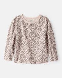 Carter's Toddler Girl Leopard Print Long-Sleeve Top - Brown Brown 3T