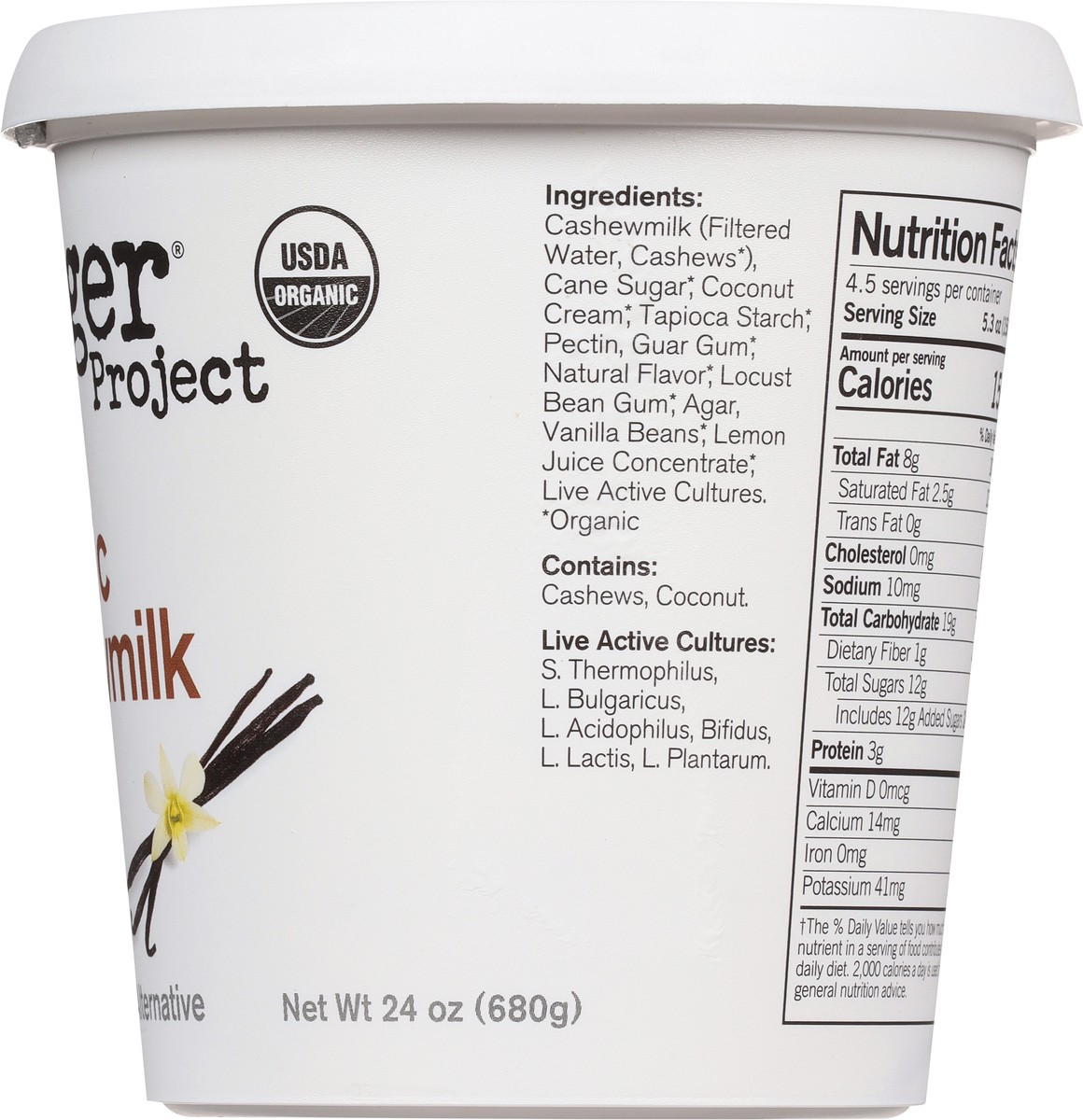 slide 5 of 9, Forager Project Organic Dairy-Free Cashewmilk Vanilla Bean Yogurt 24 oz, 24 oz