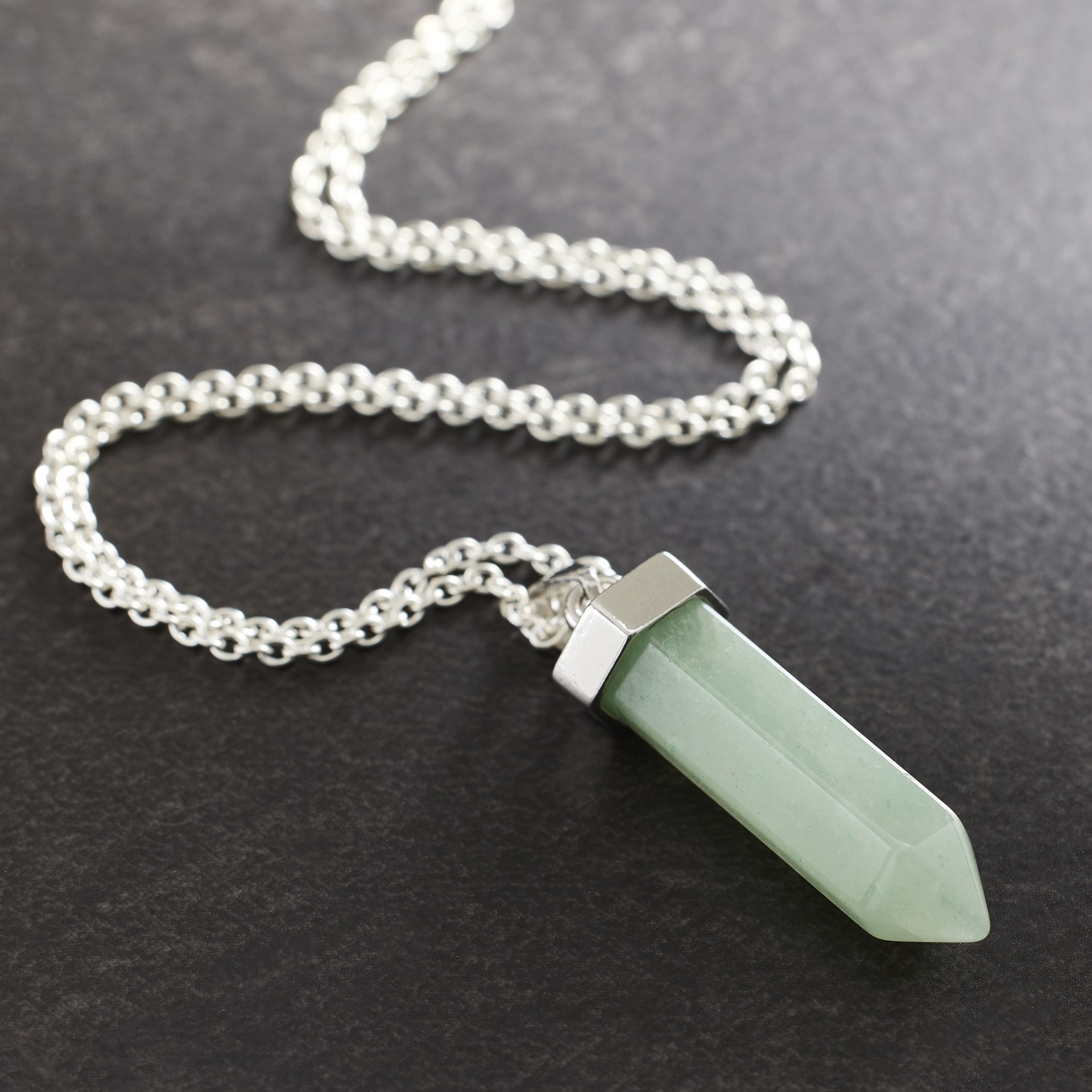 slide 3 of 3, Green Aventurine Prism Pendant By Bead Landing, 40mm x 12.5mm