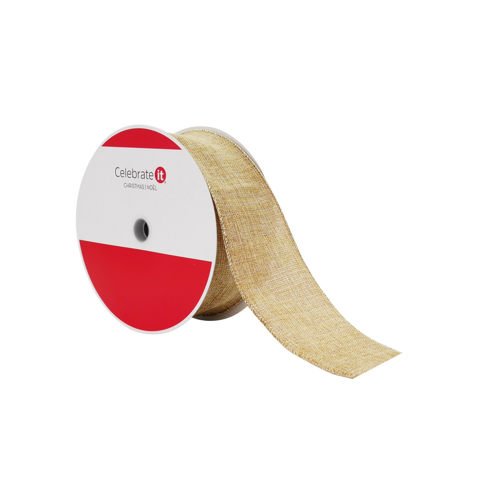 slide 3 of 3, 2.5" X 80ft. Faux Linen Shimmer Wired Jumbo Ribbon By Celebrate It, 2.5 in x 80 ft