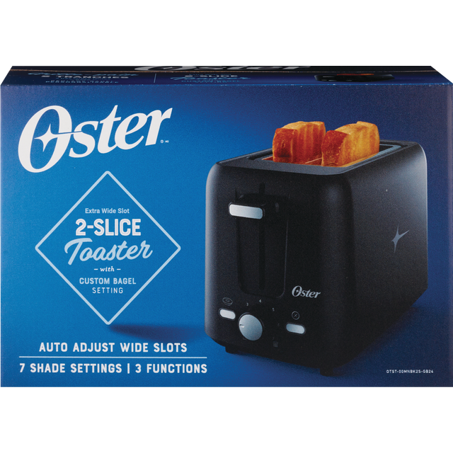 slide 1 of 1, Oster 2-Slice Toaster, Black, 1 ct
