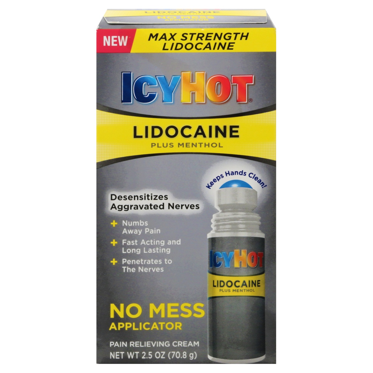 slide 1 of 2, Icy Hot Maximum Strength Lidocaine Plus Menthol Pain Relieving Cream, 2.5 oz