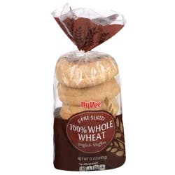 Hy-vee 100% Whole Wheat English Muffins