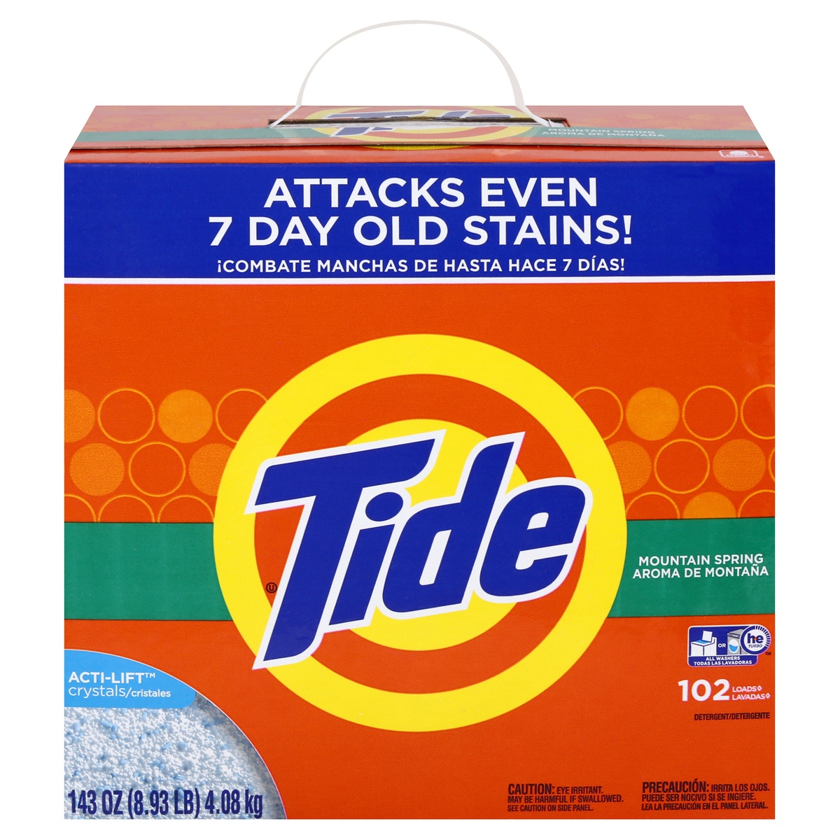 slide 1 of 1, Tide Turbo Mountain Spring High Efficiency Powder Laundry Detergent - 143oz, 