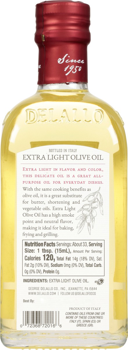 slide 7 of 13, DeLallo Extra Light Olive Oil 16.9 fl oz, 16.9 fl oz