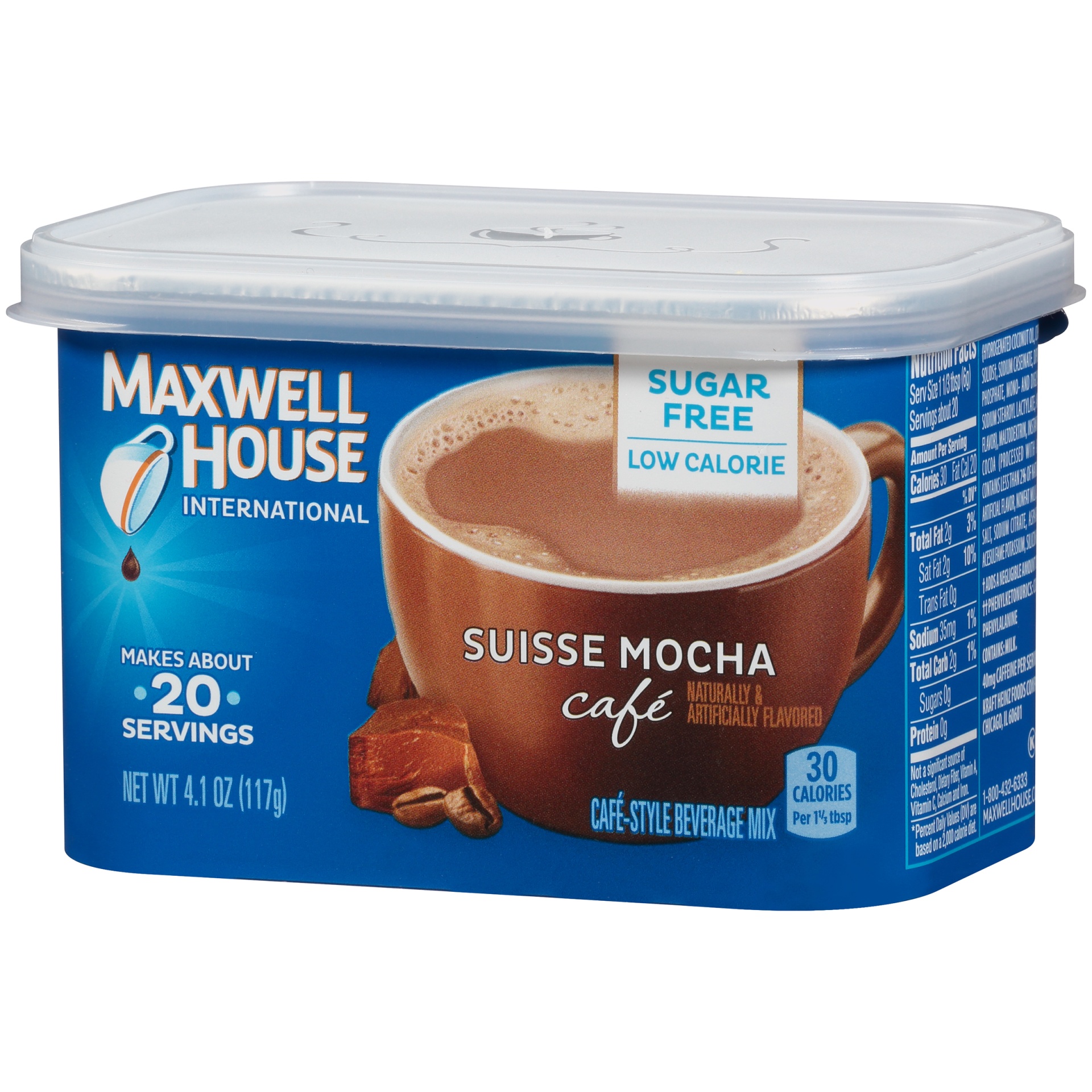 Maxwell House International Suisse Mocha Café-Style Sugar Free Instant ...