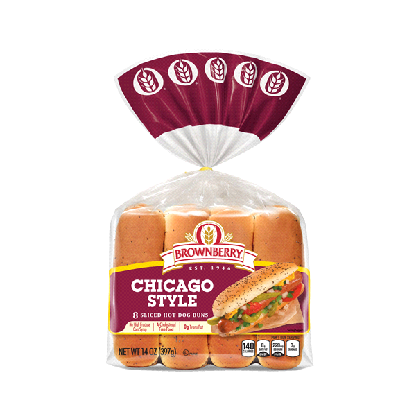 slide 1 of 1, Brownberry Hot Dog Select Chicago Rolls, 14 oz