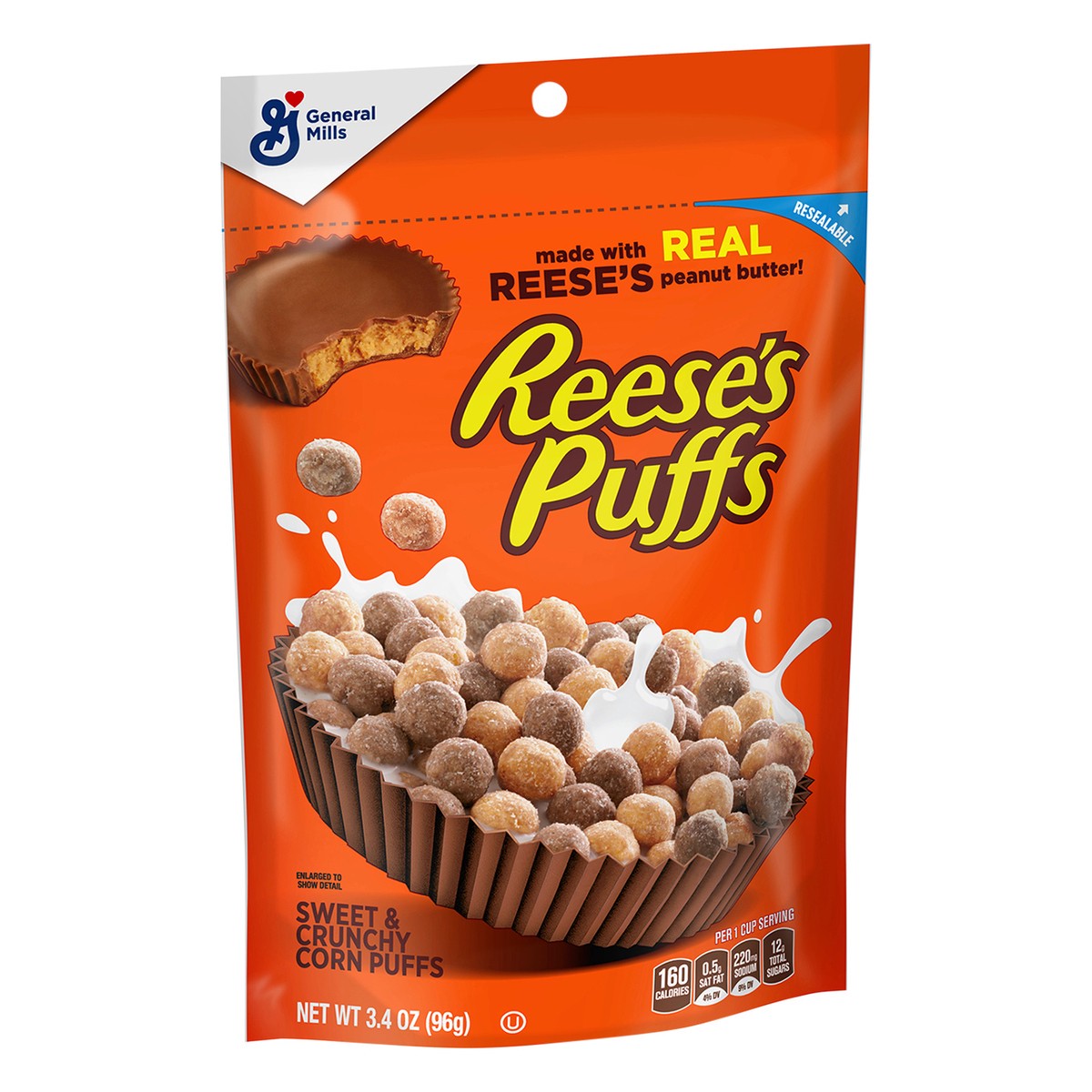 slide 9 of 12, Reese's Puffs Cereal, Chocolatey Peanut Butter, with Whole Grain, 3.4 oz, 3.4 oz